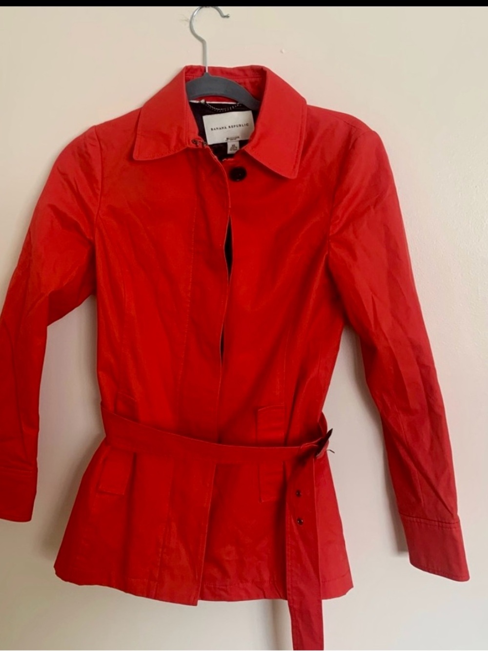 Banana Republic Red Classic Trench Raincoat w/ Belt Size XS